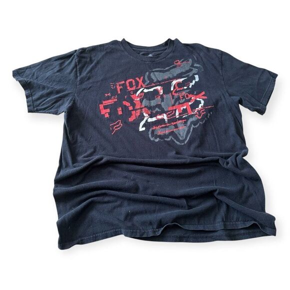Fox Racing Graphic Vintage Y2K Faded Thrashed Punk Grunge Relaxed Fit Tee Shirt - Picture 1 of 4